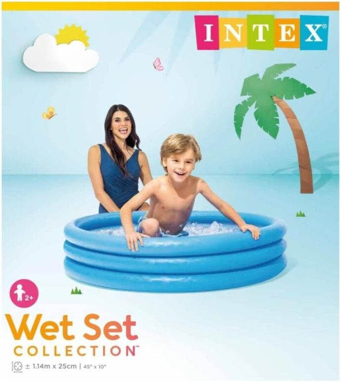 مسبح أطفال قطر 114سم ارتفاع 25سم + عدة تصليح - Intex